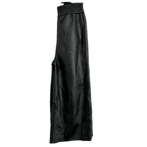 Stella McCartney Black Faux Leather Cropped Culottes Pants - S - Picture 6 of 13